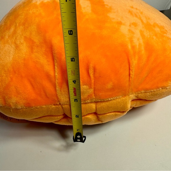 decorative throw pillow in the shape of a Mickey Mouse Pumpkin jack-o'-Lantern. - Picture 10 of 12